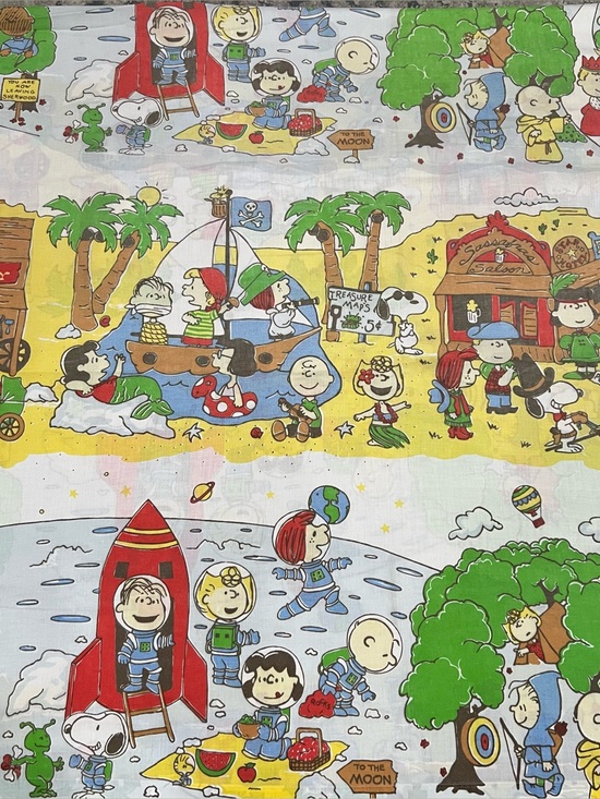 Other - Vintage Peanuts Charlie Brown Space Snoopy West Twin Flat Sheet